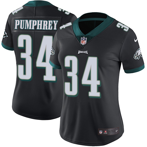 Women's Nike Philadelphia Eagles #34 Donnel Pumphrey Black Alternate Vapor Untouchable Limited Player NFL Jersey