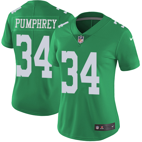 Women's Nike Philadelphia Eagles #34 Donnel Pumphrey Limited Green Rush Vapor Untouchable NFL Jersey