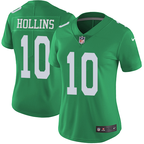 Women's Nike Philadelphia Eagles #10 Mack Hollins Limited Green Rush Vapor Untouchable NFL Jersey