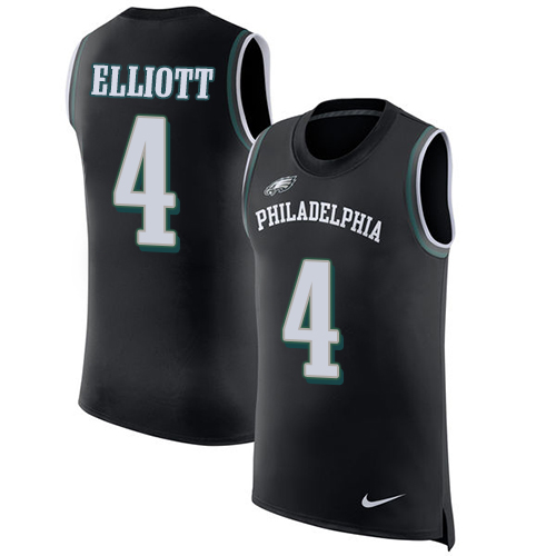 Men's Nike Philadelphia Eagles #4 Jake Elliott Black Rush Player Name & Number Tank Top NFL Jersey