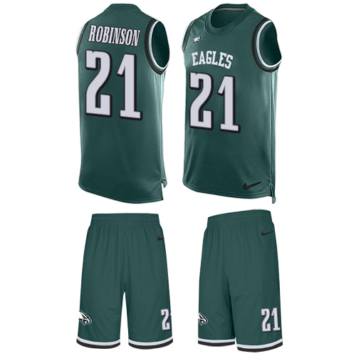 Men's Nike Philadelphia Eagles #21 Patrick Robinson Limited Midnight Green Tank Top Suit NFL Jersey