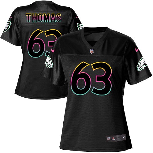 Women's Nike Philadelphia Eagles #63 Dallas Thomas Game Black Fashion NFL Jersey