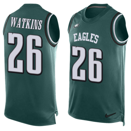 Men's Nike Philadelphia Eagles #26 Jaylen Watkins Limited Midnight Green Player Name & Number Tank Top NFL Jersey