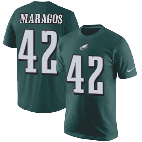 NFL Nike Philadelphia Eagles #42 Chris Maragos Green Rush Pride Name & Number T-Shirt