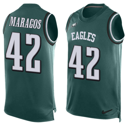 Men's Nike Philadelphia Eagles #42 Chris Maragos Limited Midnight Green Player Name & Number Tank Top NFL Jersey