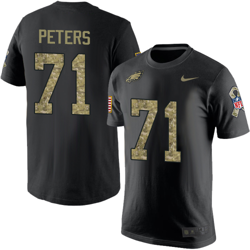 NFL Nike Philadelphia Eagles #71 Jason Peters Black Camo Salute to Service T-Shirt