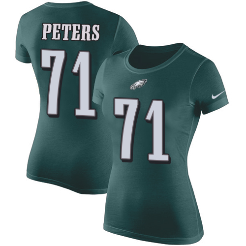 NFL Women's Nike Philadelphia Eagles #71 Jason Peters Green Rush Pride Name & Number T-Shirt