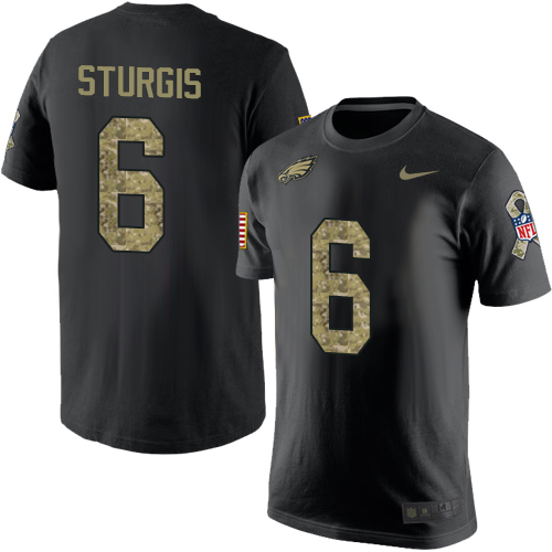 NFL Nike Philadelphia Eagles #6 Caleb Sturgis Black Camo Salute to Service T-Shirt