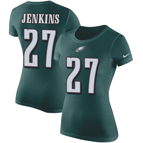 NFL Women's Nike Philadelphia Eagles #27 Malcolm Jenkins Green Rush Pride Name & Number T-Shirt