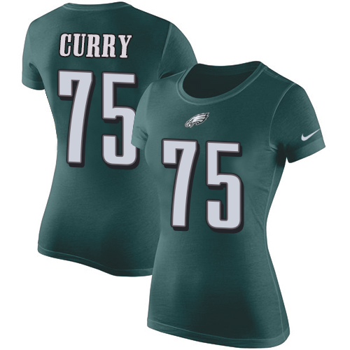 NFL Women's Nike Philadelphia Eagles #75 Vinny Curry Green Rush Pride Name & Number T-Shirt