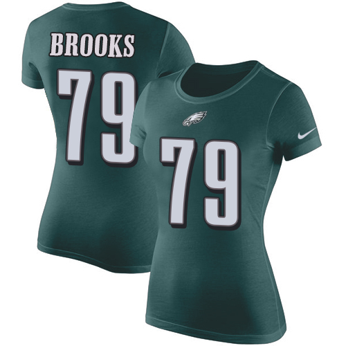 NFL Women's Nike Philadelphia Eagles #79 Brandon Brooks Green Rush Pride Name & Number T-Shirt