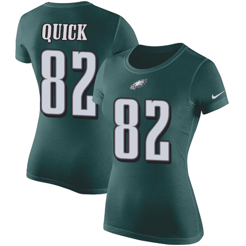NFL Women's Nike Philadelphia Eagles #82 Mike Quick Green Rush Pride Name & Number T-Shirt