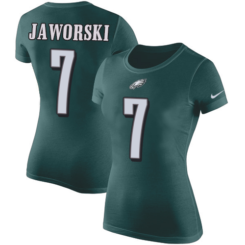 NFL Women's Nike Philadelphia Eagles #7 Ron Jaworski Green Rush Pride Name & Number T-Shirt