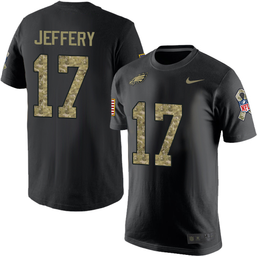 NFL Nike Philadelphia Eagles #17 Alshon Jeffery Black Camo Salute to Service T-Shirt
