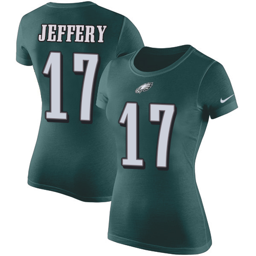 NFL Women's Nike Philadelphia Eagles #17 Alshon Jeffery Green Rush Pride Name & Number T-Shirt