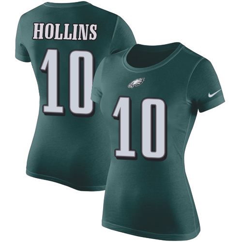 NFL Women's Nike Philadelphia Eagles #10 Mack Hollins Green Rush Pride Name & Number T-Shirt