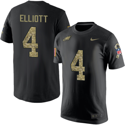 NFL Nike Philadelphia Eagles #4 Jake Elliott Black Camo Salute to Service T-Shirt