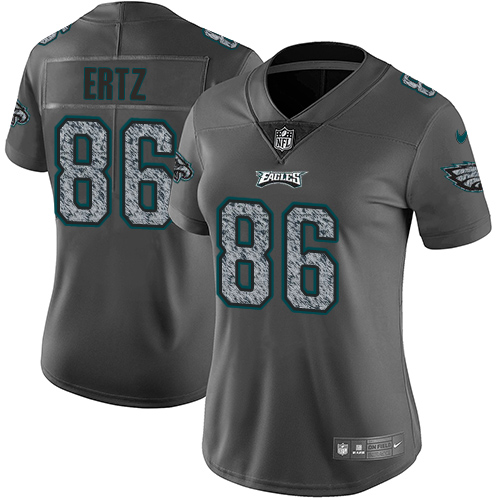 Women's Nike Philadelphia Eagles #86 Zach Ertz Gray Static Vapor Untouchable Limited NFL Jersey