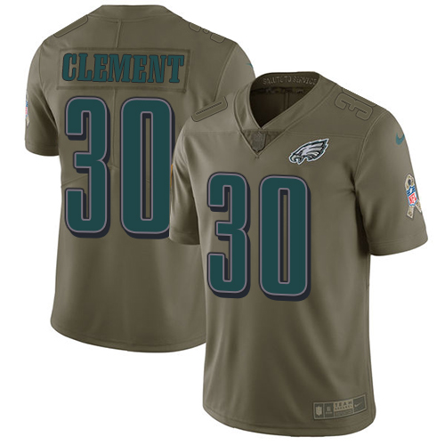 Youth Nike Philadelphia Eagles #30 Corey Clement Limited Olive 2017 Salute to Service NFL Jersey