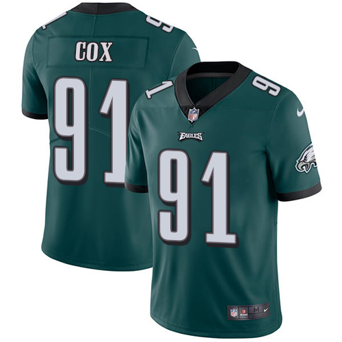 Youth Nike Philadelphia Eagles #91 Fletcher Cox Midnight Green Team Color Vapor Untouchable Limited Player NFL Jersey
