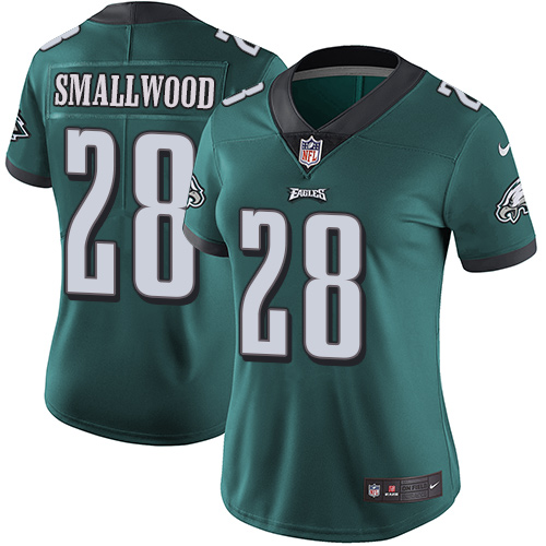 Women's Nike Philadelphia Eagles #28 Wendell Smallwood Midnight Green Team Color Vapor Untouchable Limited Player NFL Jersey