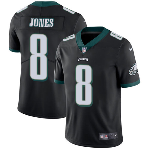 Men's Nike Philadelphia Eagles #8 Donnie Jones Black Alternate Vapor Untouchable Limited Player NFL Jersey