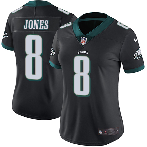 Women's Nike Philadelphia Eagles #8 Donnie Jones Black Alternate Vapor Untouchable Limited Player NFL Jersey