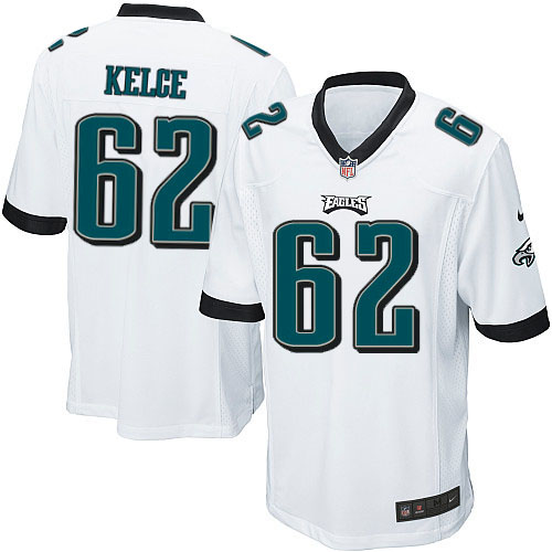 Men's Nike Philadelphia Eagles #62 Jason Kelce Game White NFL Jersey