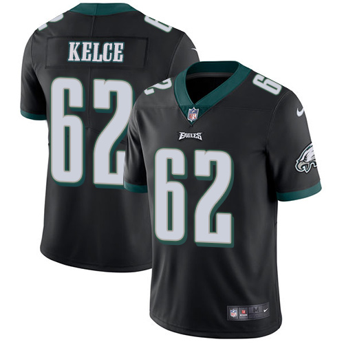Men's Nike Philadelphia Eagles #62 Jason Kelce Black Alternate Vapor Untouchable Limited Player NFL Jersey