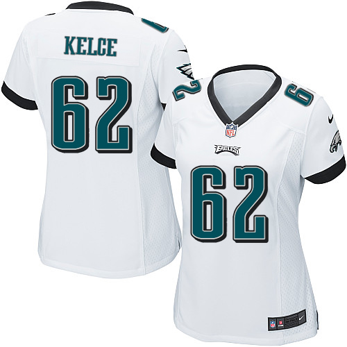 Women's Nike Philadelphia Eagles #62 Jason Kelce Game White NFL Jersey