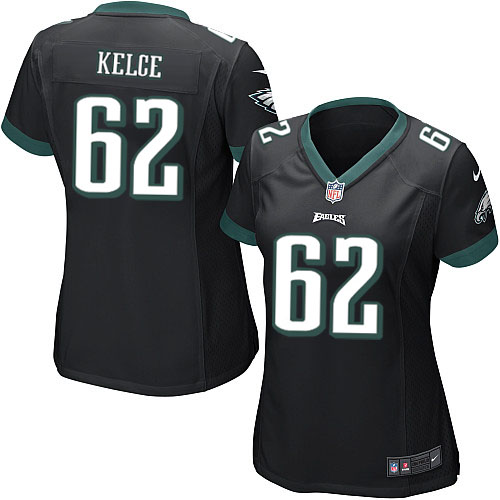 Women's Nike Philadelphia Eagles #62 Jason Kelce Game Black Alternate NFL Jersey