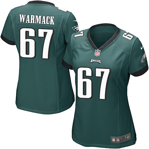 Women's Nike Philadelphia Eagles #67 Chance Warmack Game Midnight Green Team Color NFL Jersey