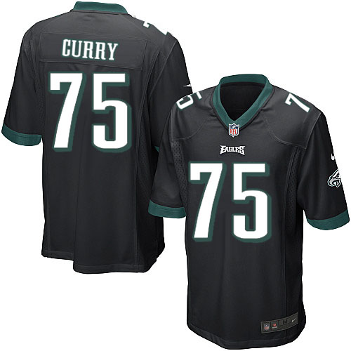 Men's Nike Philadelphia Eagles #75 Vinny Curry Game Black Alternate NFL Jersey