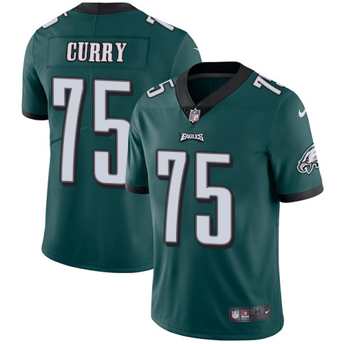 Youth Nike Philadelphia Eagles #75 Vinny Curry Midnight Green Team Color Vapor Untouchable Limited Player NFL Jersey