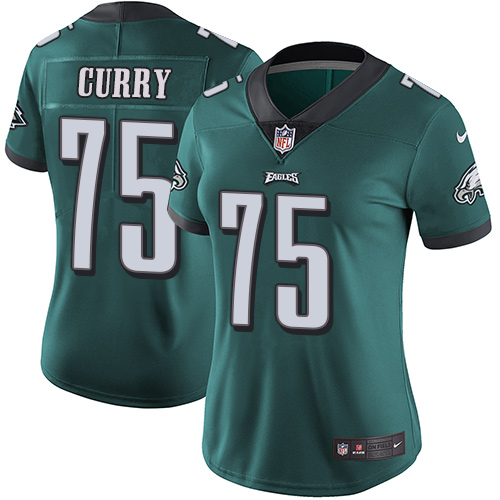 Women's Nike Philadelphia Eagles #75 Vinny Curry Midnight Green Team Color Vapor Untouchable Limited Player NFL Jersey