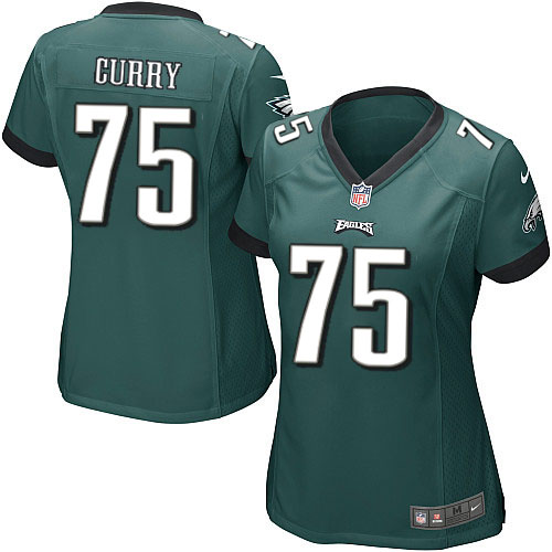 Women's Nike Philadelphia Eagles #75 Vinny Curry Game Midnight Green Team Color NFL Jersey