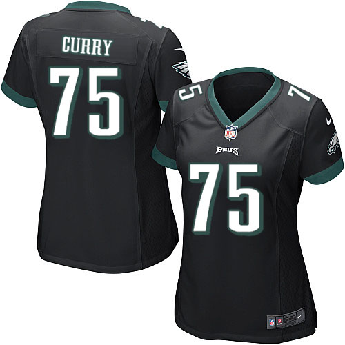 Women's Nike Philadelphia Eagles #75 Vinny Curry Game Black Alternate NFL Jersey