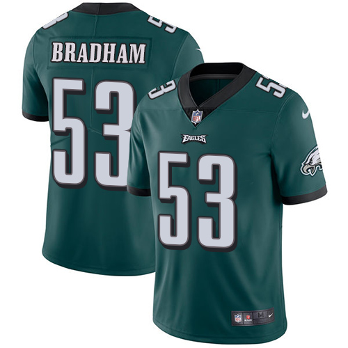 Men's Nike Philadelphia Eagles #53 Nigel Bradham Midnight Green Team Color Vapor Untouchable Limited Player NFL Jersey