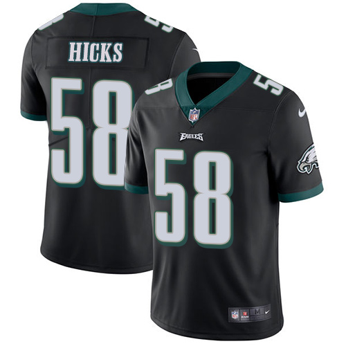 Youth Nike Philadelphia Eagles #58 Jordan Hicks Black Alternate Vapor Untouchable Limited Player NFL Jersey