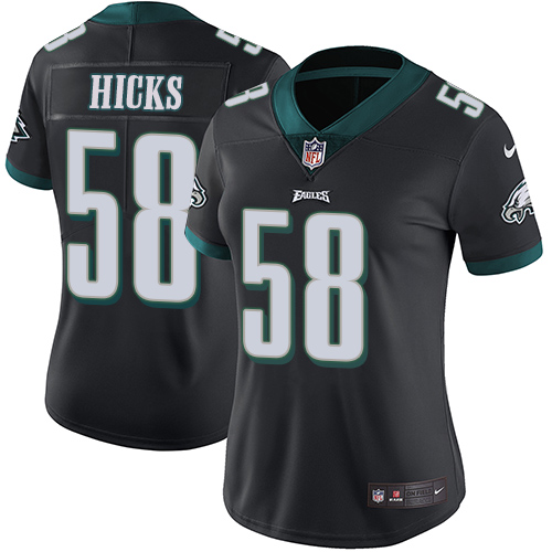 Women's Nike Philadelphia Eagles #58 Jordan Hicks Black Alternate Vapor Untouchable Limited Player NFL Jersey
