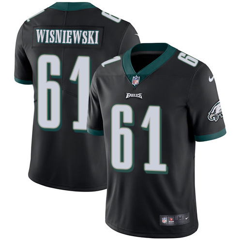 Men's Nike Philadelphia Eagles #61 Stefen Wisniewski Black Alternate Vapor Untouchable Limited Player NFL Jersey