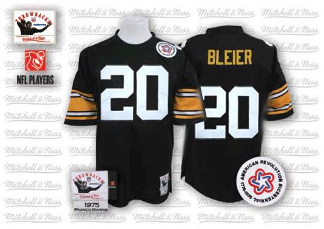 Mitchell And Ness Pittsburgh Steelers #20 Rocky Bleier Black Team Color Authentic Throwback NFL Jersey