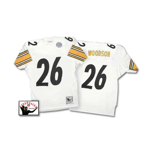Mitchell and Ness Pittsburgh Steelers #26 Rod Woodson White Authentic NFL Jersey