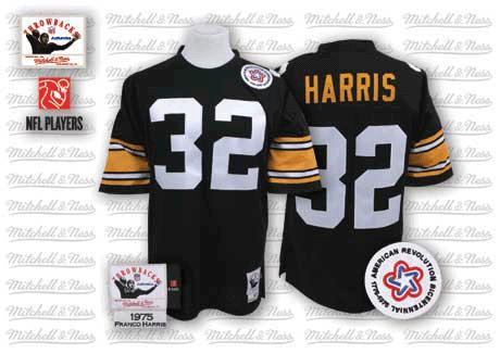 Mitchell And Ness Pittsburgh Steelers #32 Franco Harris Black Team Color Authentic Throwback NFL Jersey