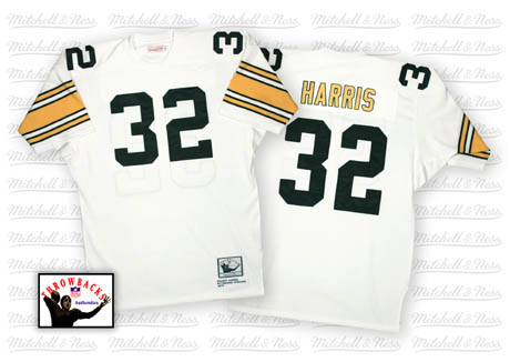Mitchell And Ness Pittsburgh Steelers #32 Franco Harris White Authentic Throwback NFL Jersey