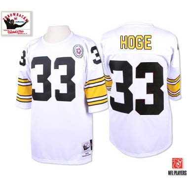 Mitchell and Ness Pittsburgh Steelers #33 Merril Hoge White Authentic NFL Jersey