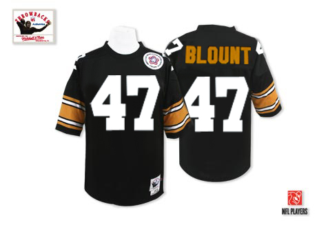 Mitchell And Ness Pittsburgh Steelers #47 Mel Blount Black Team Color Authentic Throwback NFL Jersey