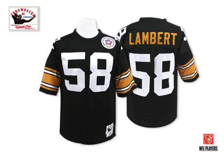 Mitchell And Ness Pittsburgh Steelers #58 Jack Lambert Black Team Color Authentic Throwback NFL Jersey