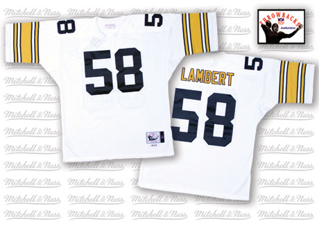 Mitchell And Ness Pittsburgh Steelers #58 Jack Lambert White Authentic Throwback NFL Jersey