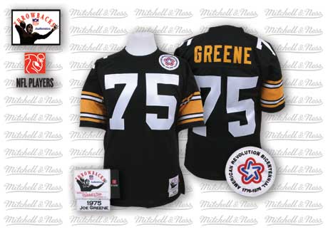 Mitchell And Ness Pittsburgh Steelers #75 Joe Greene Black Team Color Authentic Throwback NFL Jersey